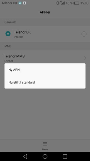 Vælg Nulstil til standard