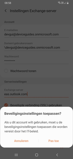 Selecteer Pas toe