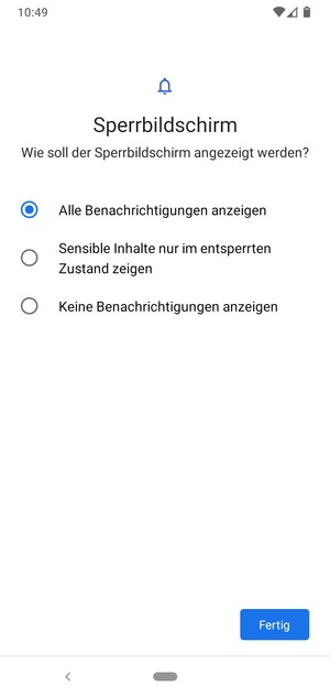 Wählen Sie die gewünschte Option und wählen Sie Fertig