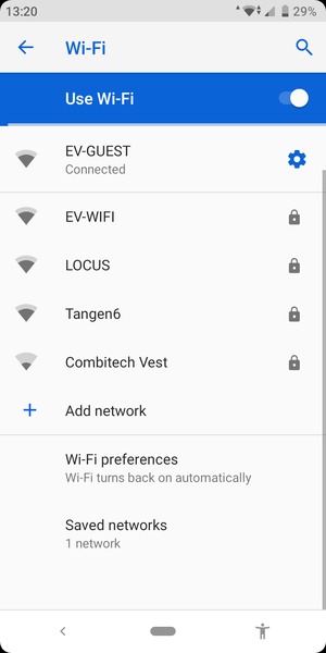 You are now connected to the Wi-Fi network
