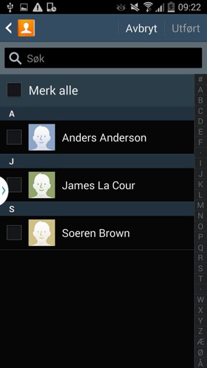 Kryss av i Merk alle avkrysningsboksen