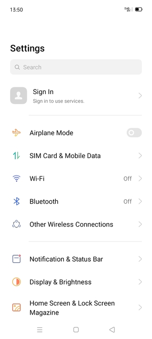 Select SIM Card & Mobile Data