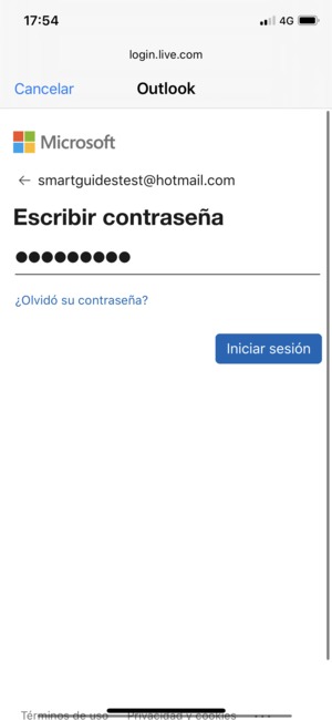 Introduzca su contraseña y seleccione Iniciar sesión