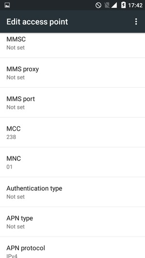 Scroll down and enter MMS information