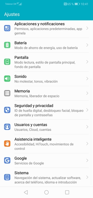 Desplácese y seleccione Sistema