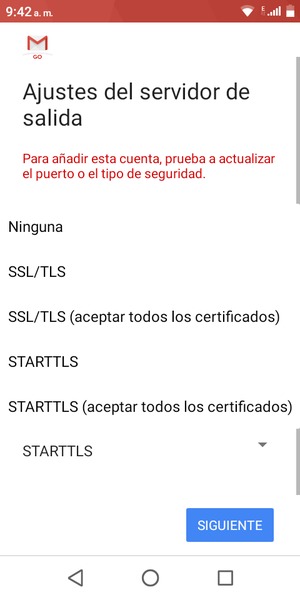 Seleccione Ninguna y SIGUIENTE