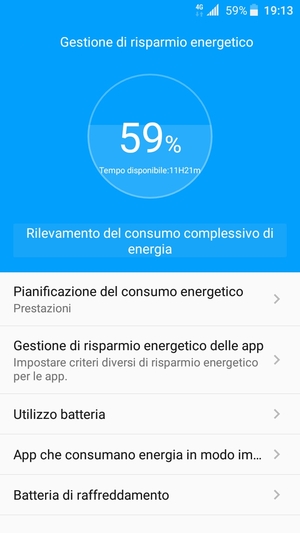 Seleziona Pianificazione del consumo energetico