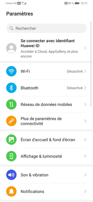 Sélectionnez Réseau de données mobiles