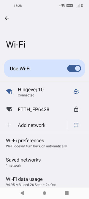 You are now connected to the Wi-Fi network
