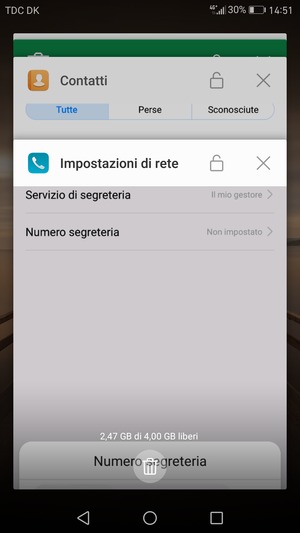 Seleziona l'icona Elimina per chiudere tutte le applicazioni in esecuzione