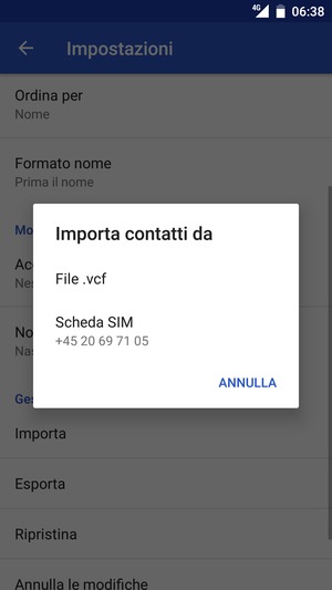 Seleziona Scheda SIM