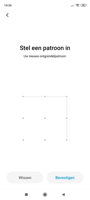 Teken het ontgrendelingspatroon nogmaals