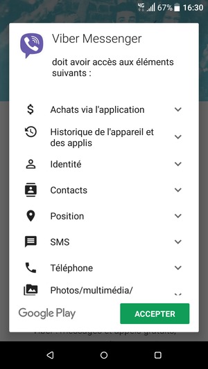 Sélectionnez ACCEPTER