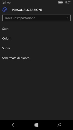 Seleziona Schermata di blocco