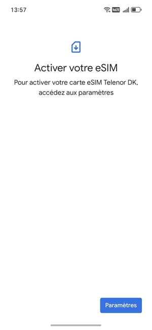 Sélectionnez Paramètres