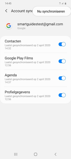 Selecteer Nu synchroniseren