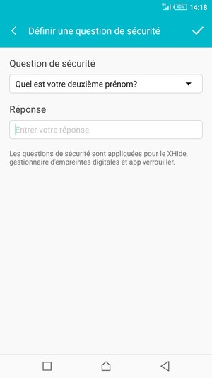 Saisissez la réponse et sélectionnez OK