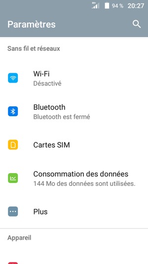 Sélectionnez Plus