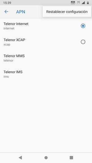 Seleccione Restablecer configuración