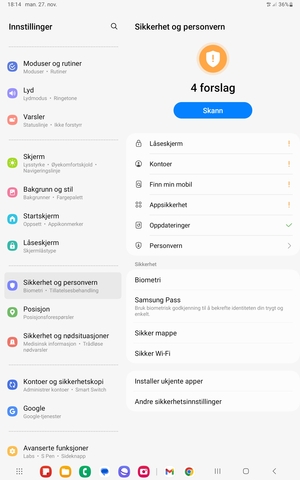 Velg Andre sikkerhetsinnstillinger