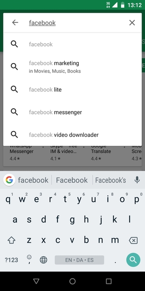 Enter the app name and select Search