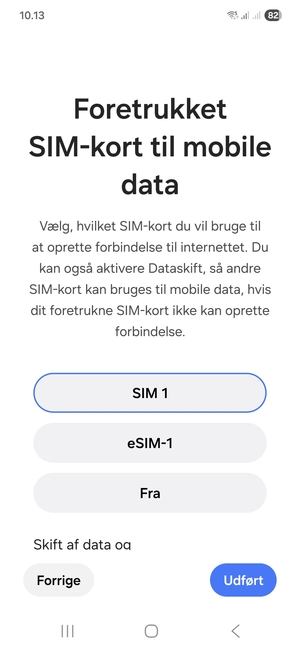 Vælg din foretrukne mulighed og vælg Udført