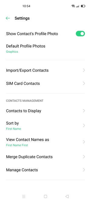 Select SIM Card Contacts