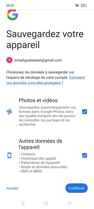 Sélectionnez votre options préférées et sélectionnez Confirmer