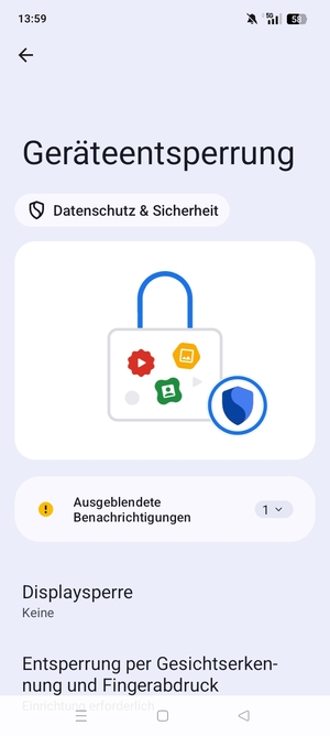 Wählen Sie Displaysperre