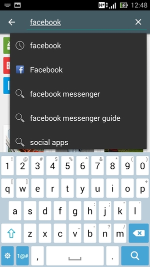 Enter the app name and select Search
