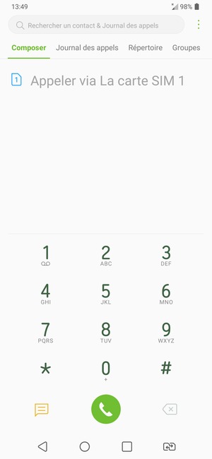 Appuyez longuement sur le numéro 1