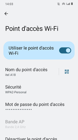 Votre téléphone est maintenant configuré pour être utilisé comme modem