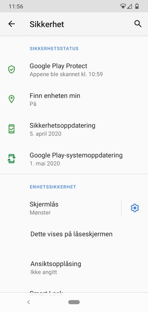Telefonen din er nå sikret med en skjermlås