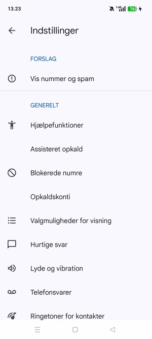 Scroll til og vælg Telefonsvarer