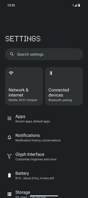 Select Network & internet