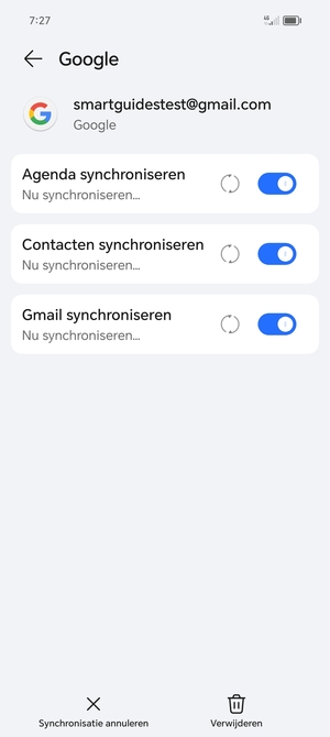 Uw gegevens worden gesynchroniseerd