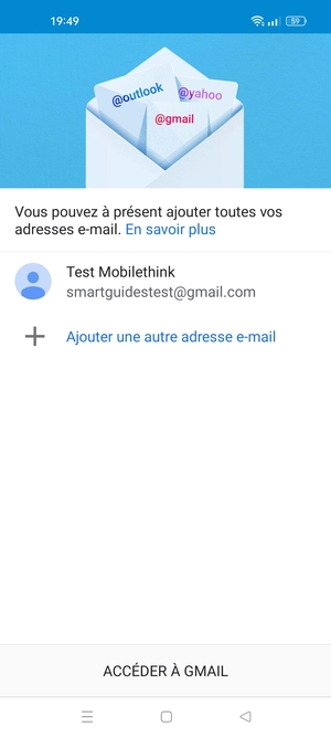 Sélectionnez ACCÉDER À GMAIL