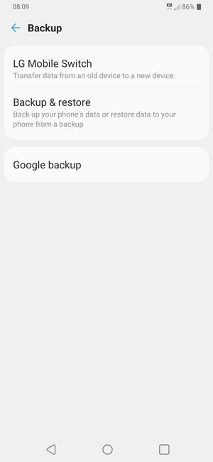 Select Google backup