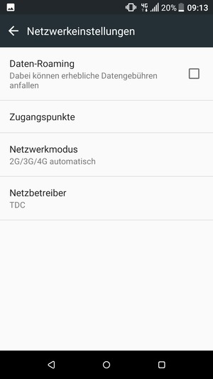 Um das Netzwerk zu wechseln, falls Probleme auftreten, wählen Sie Netzbetreiber