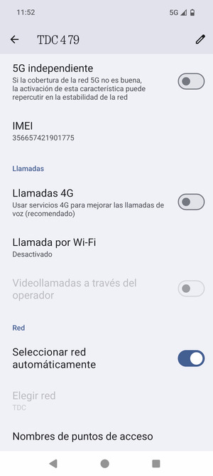 Para cambiar la red en caso de problemas de conectividad, desactive Seleccionar red automáticamente