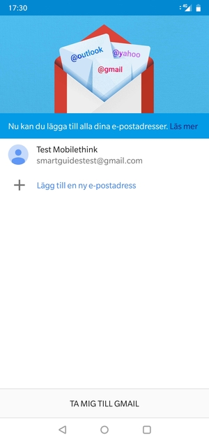 Välj TA MIG TILL GMAIL