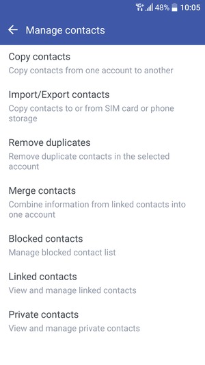 Select Import/Export contacts