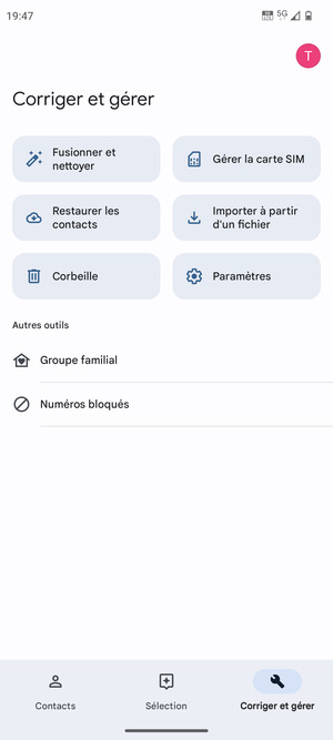 Sélectionnez Gérer la carte SIM