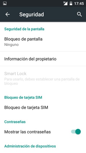 Seleccione Bloqueo de pantalla