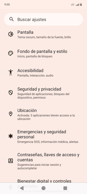 Desplácese y seleccione Ubicación