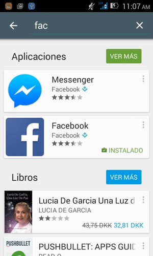 Seleccione la aplicación
