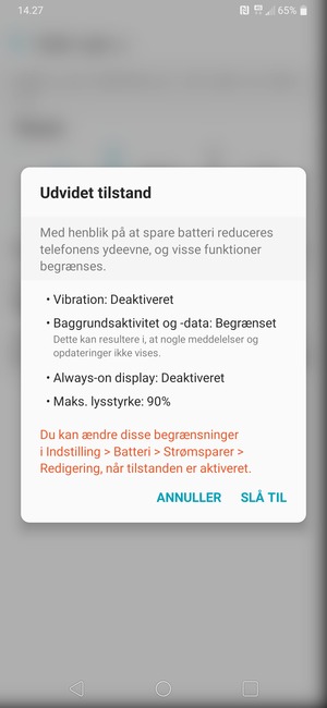 Vælg SLÅ PÅ