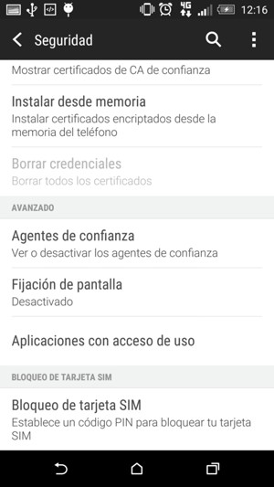 Para cambiar el PIN de la tarjeta SIM, seleccione Bloqueo de tarjeta SIM