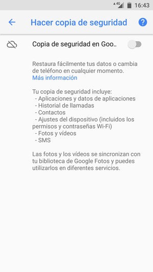 Active Copia de seguridad en Goo..