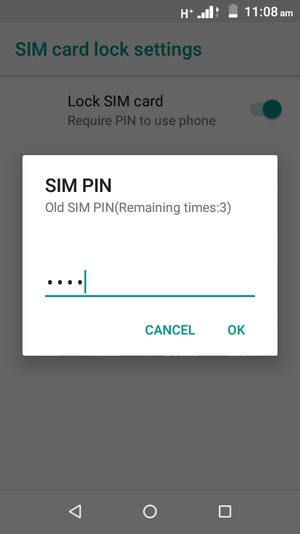 Enter your Old SIM PIN and select OK